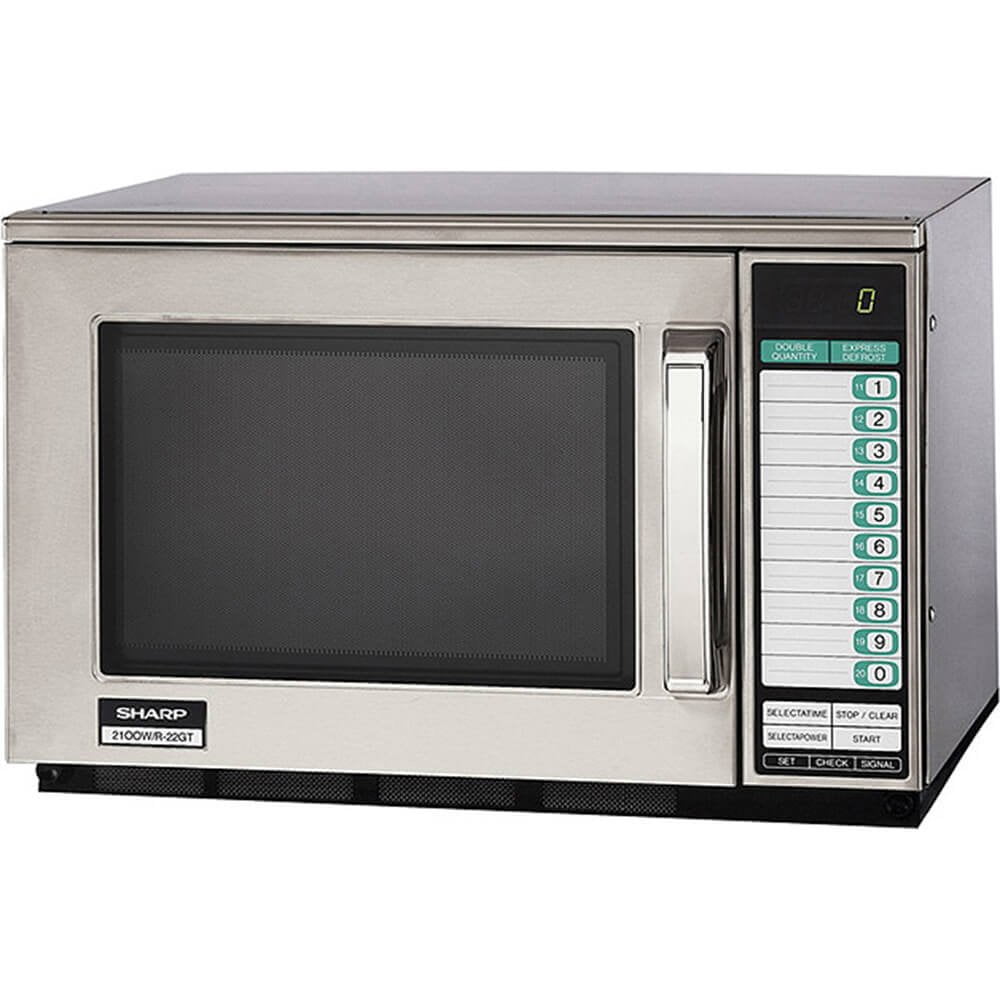 Sharp R-22GTF Commercial Microwave, Silver
