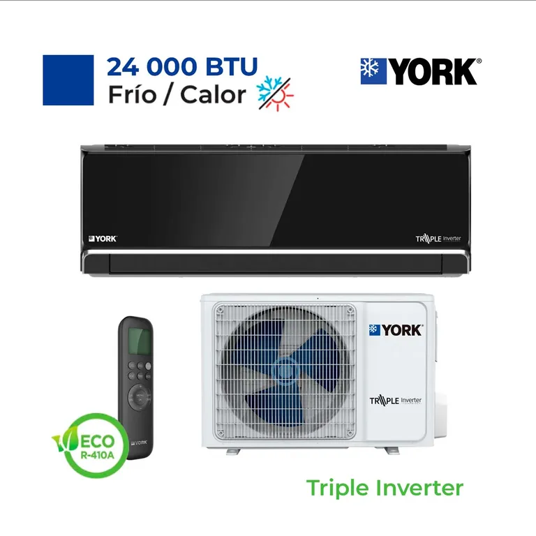 AIRE ACONDICIONADO YORK SPLIT PARED DE 24,000 BTUH TRIPLE INVERTER FRIOCALOR